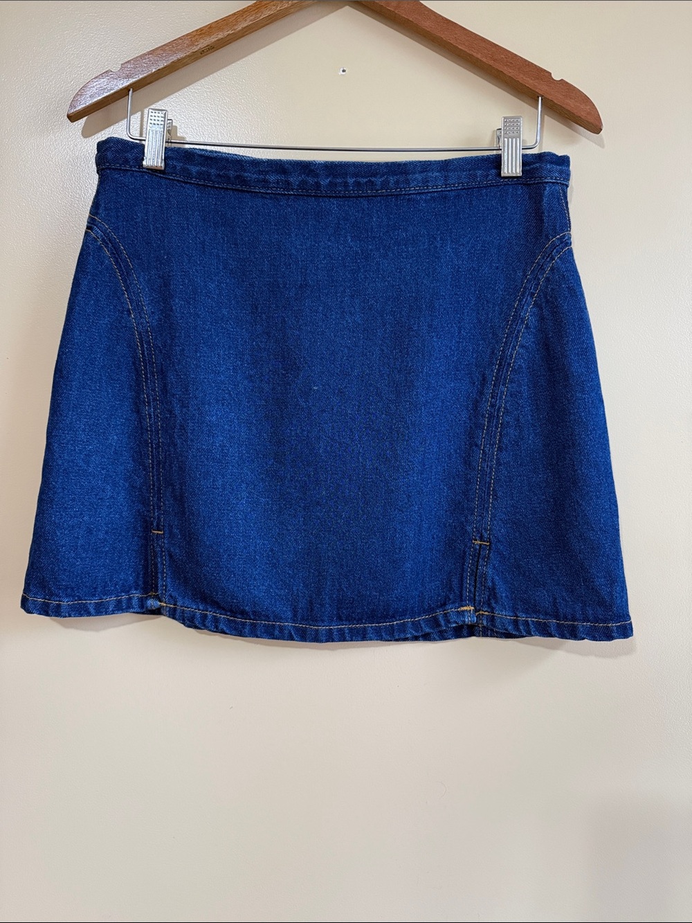 Re/Done Deep Blue Denim Mini Skirt